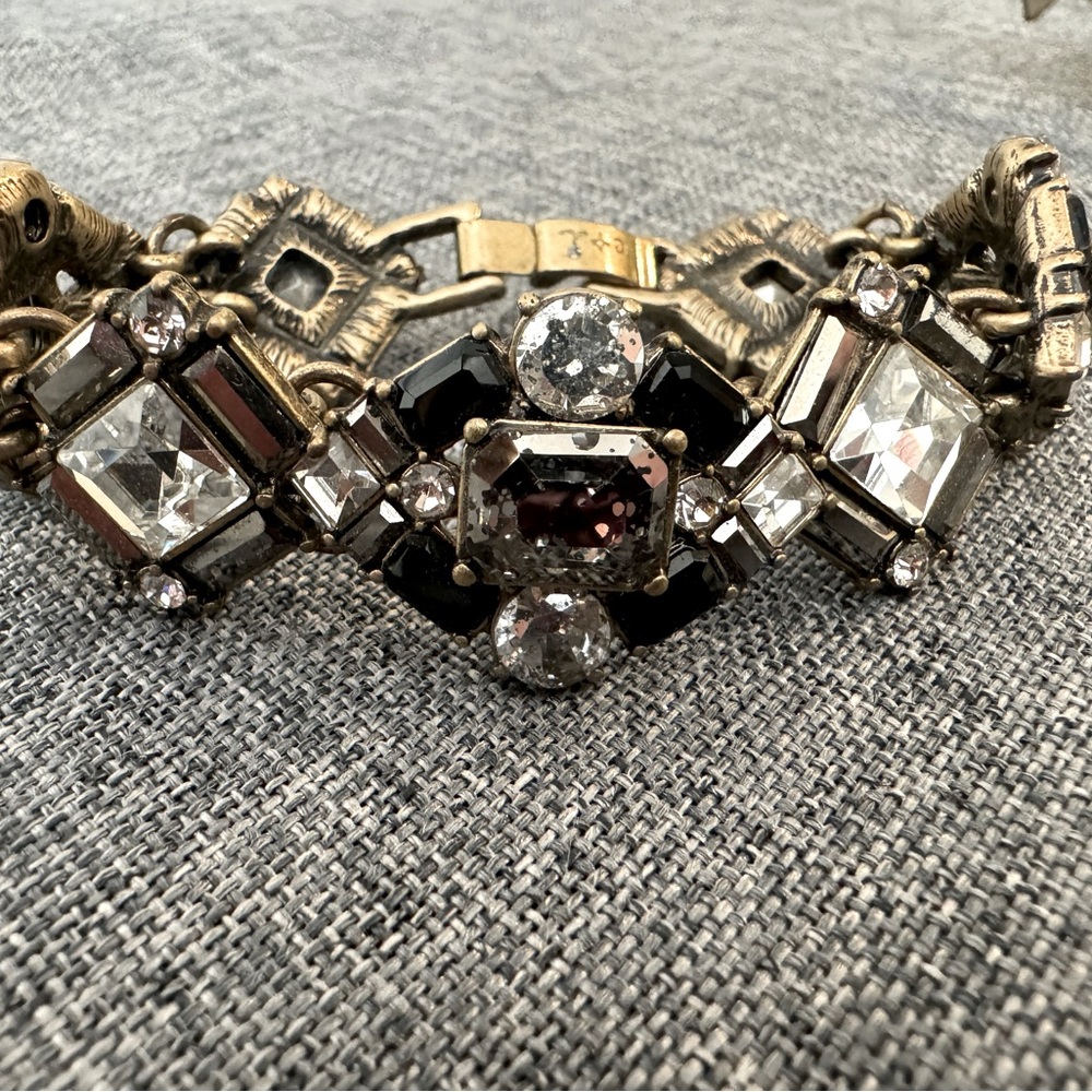 Chloe and Isabel black and gold tone art deco bracelet